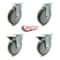 Service Caster 6 Inch Gray Polyurethane Wheel Swivel Top Plate Caster Set with 2 Brakes SCC SCC-20S614-PPUB-2-PLB-2 - alternate 4